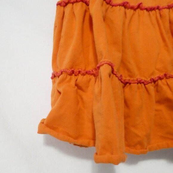 TANGERINE | size 12 | Vibrant Orange Ruffle Cotton Skirt - Skorts - Picture 12 of 14